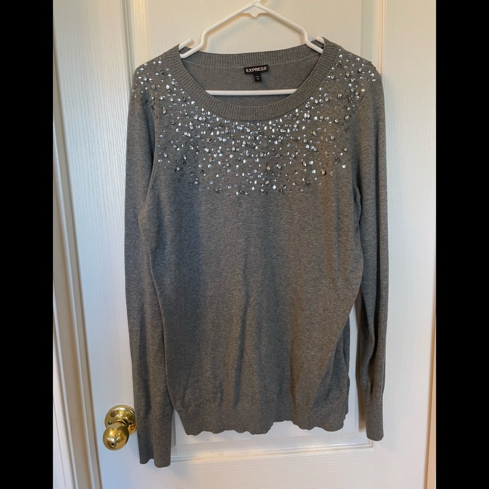 Embellished Grey Sweater